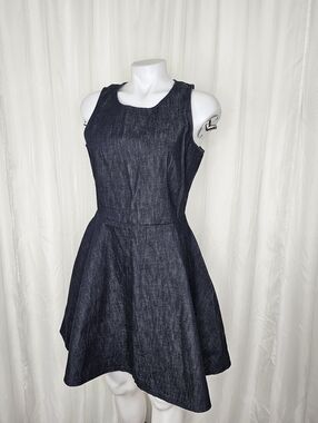 Gap Sleeveless Dark Denim Fit & Flare Dress 90s Minimalist Chic 6